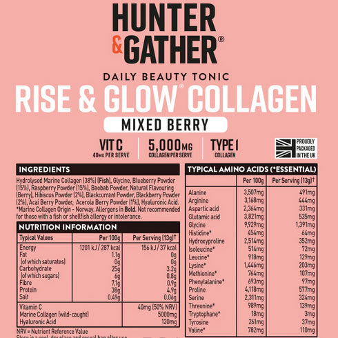 Rise & Glow Collagen | Fiskikollagen, hýalúrónsýra og C vítamín